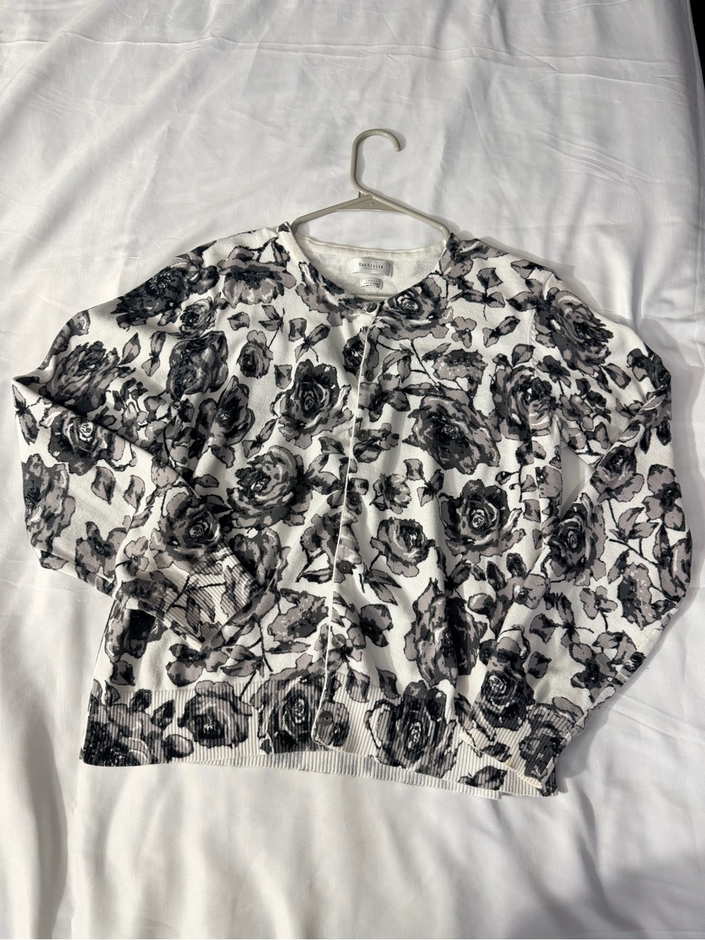 Van Heusen Black and White Floral Cardigan